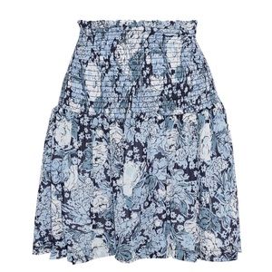 GANNI silk georgette skirt with shirred waist